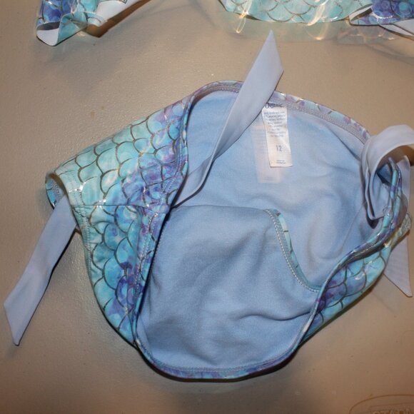 Blue Mermaide 2 Pcs Justice Bikini Swimsuit Size 12 - Picture 4 of 11